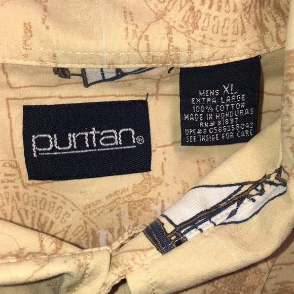 Sailboats & Anchors Button Up Short Sleeve Shirt Sz.XL - Picture 3 of 6